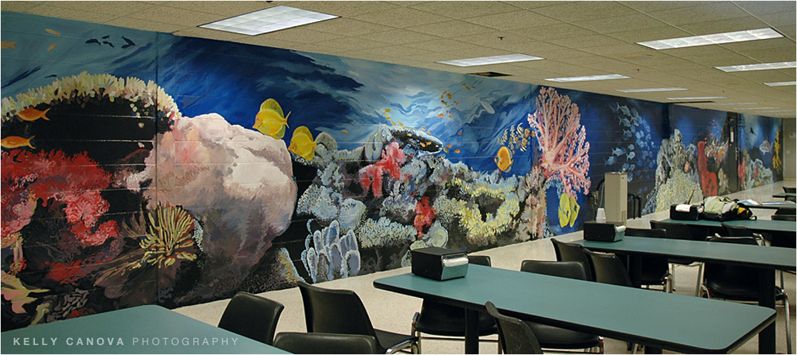 Deleon Springs mural in the lunch room of Sparten