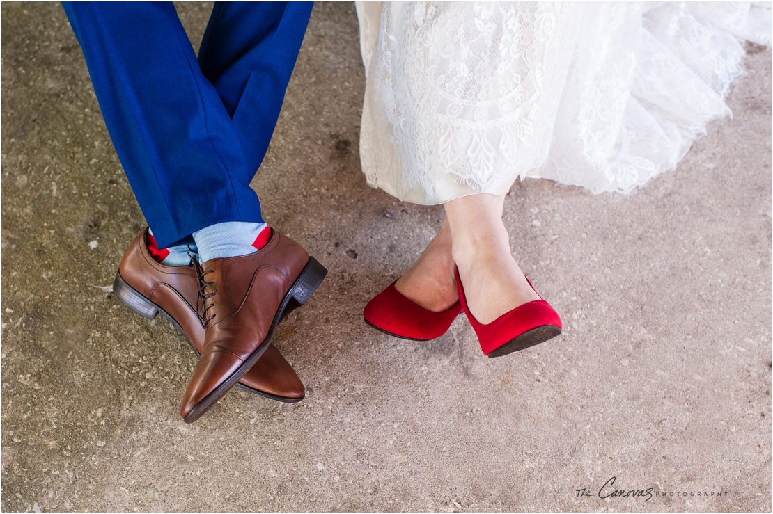 brides red shoes 