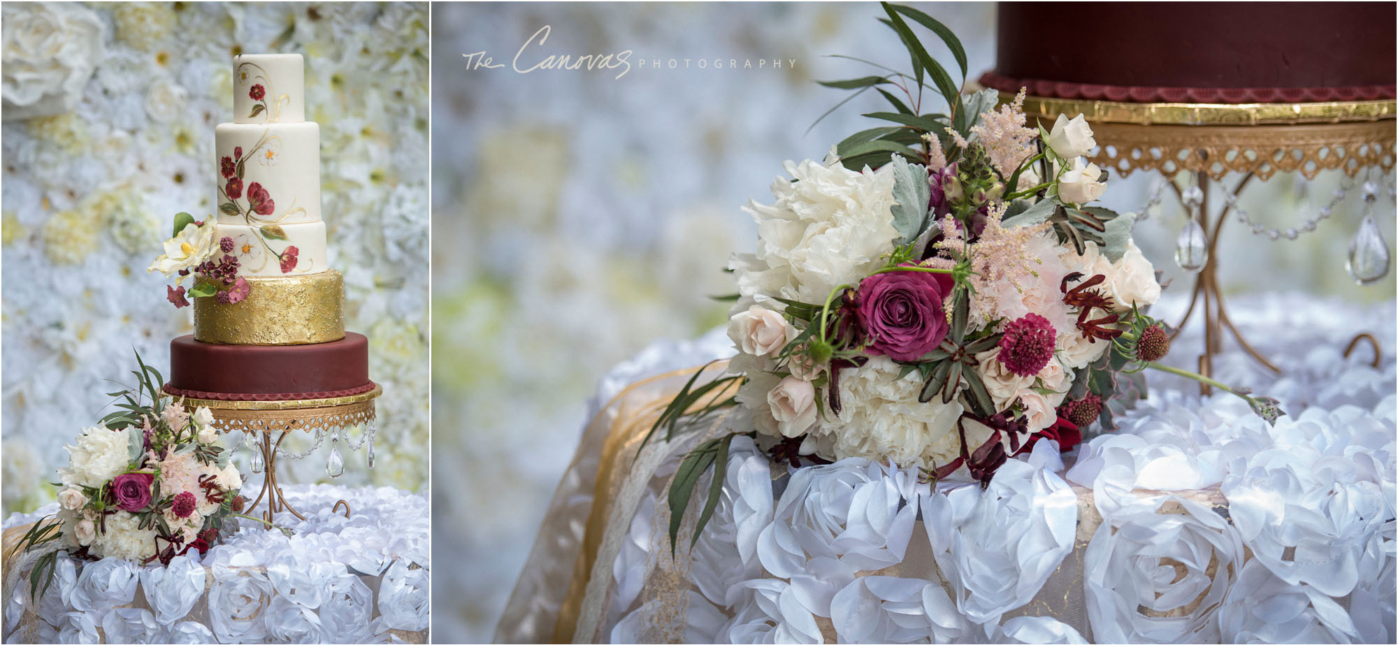 hand painted wedding cake detail