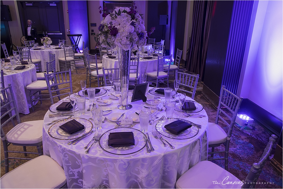 purple lights reception