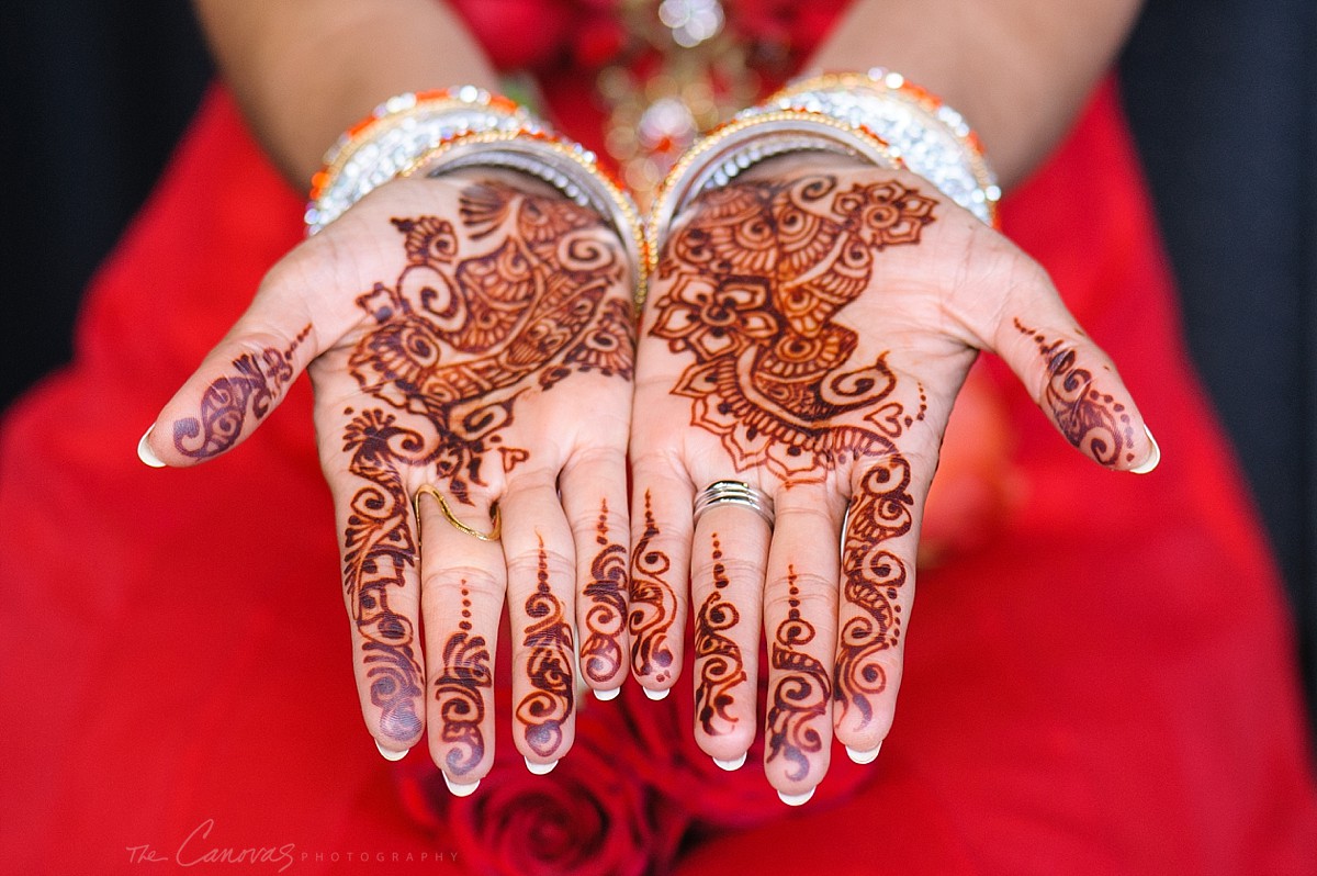 orange white henna wedding