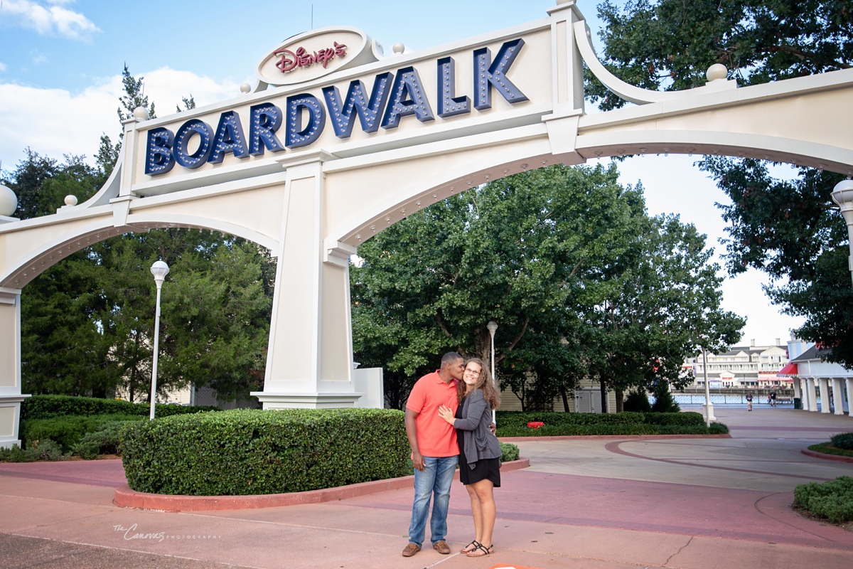 disney boardwalk proposal, engagement photographer orlando, disney world engagement photography, proposal photography in orlando