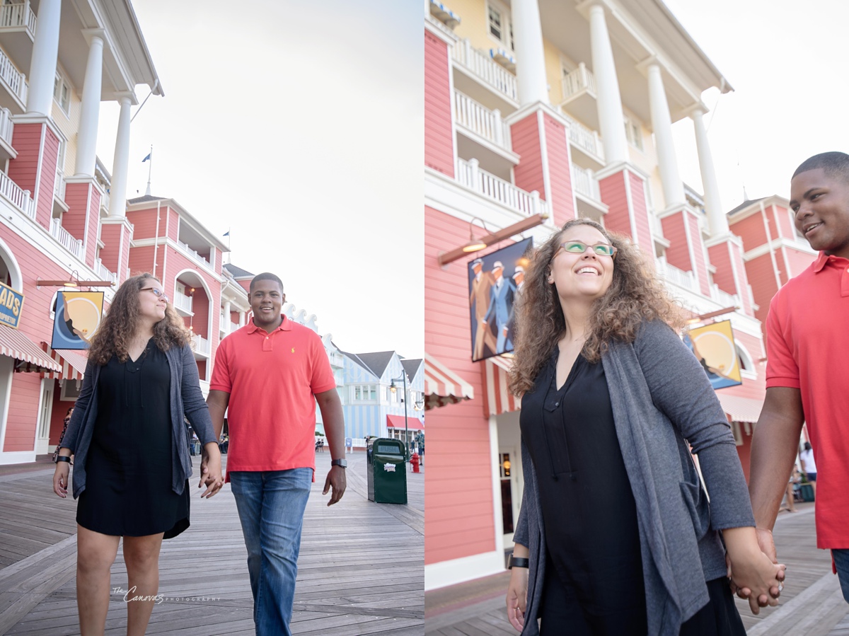 disney boardwalk proposal, engagement photographer orlando, disney world engagement photography, proposal photography in orlando