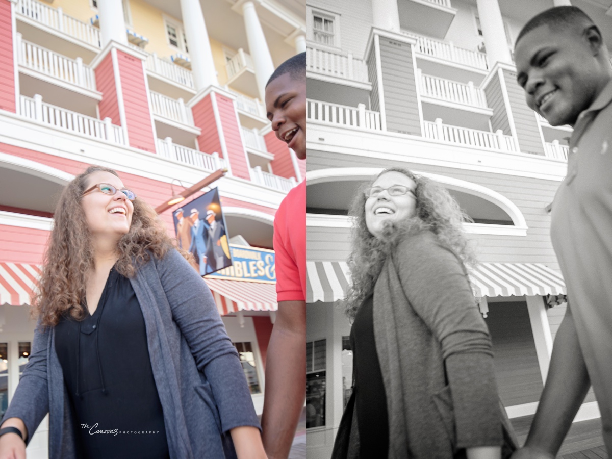 disney boardwalk proposal, engagement photographer orlando, disney world engagement photography, proposal photography in orlando