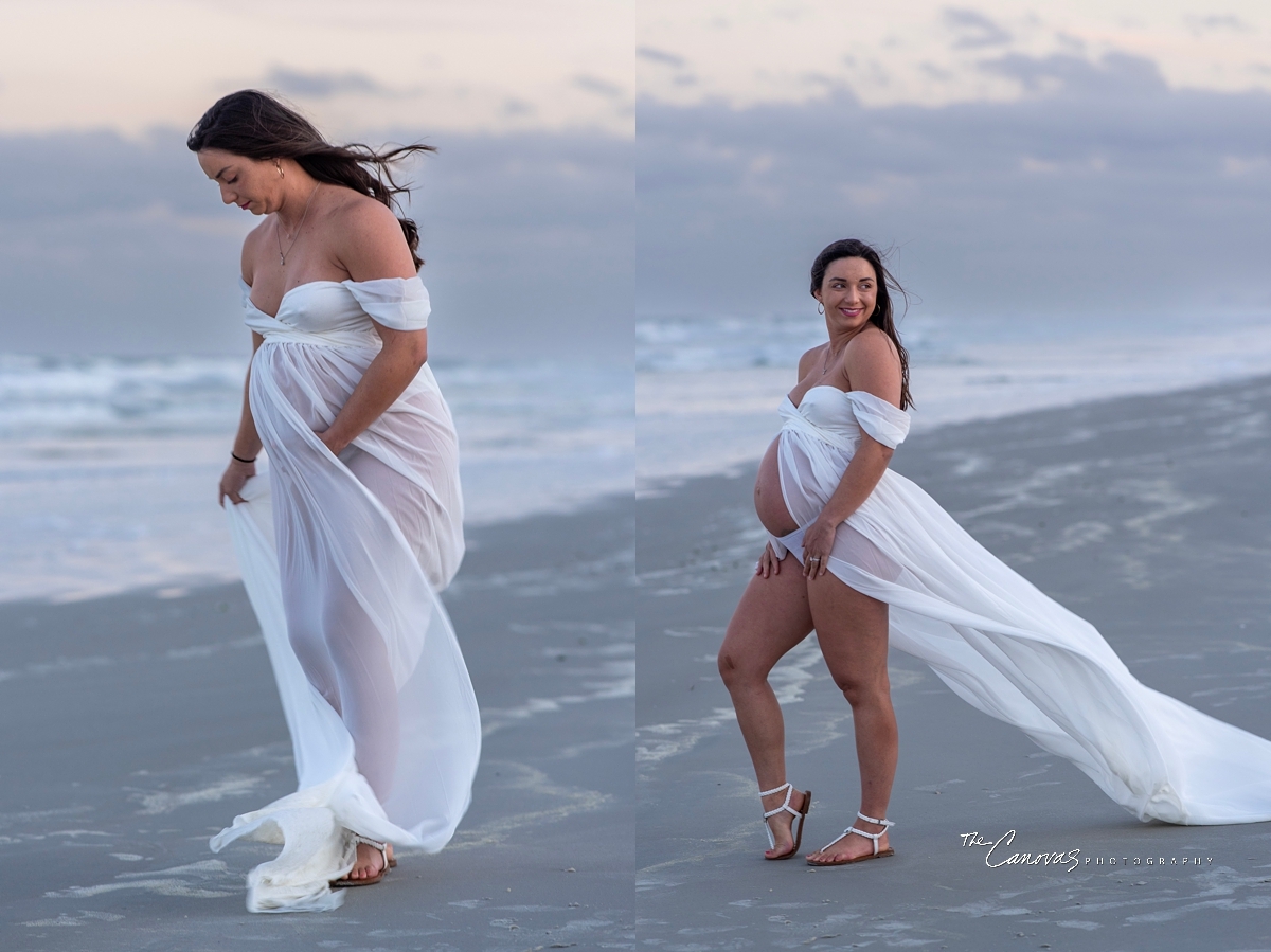 Maternity Portraits on New Smyrna Beach, maternity photographer near me