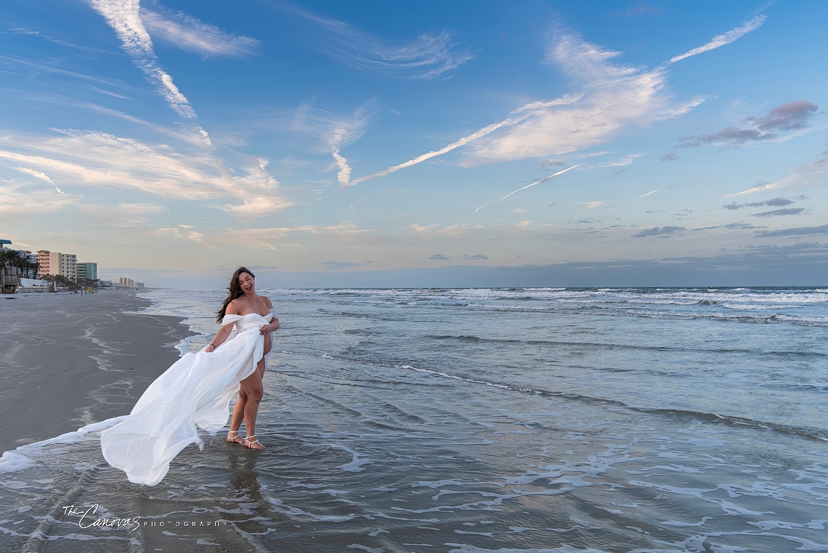 Maternity Portraits on New Smyrna Beach, maternity photographer near me