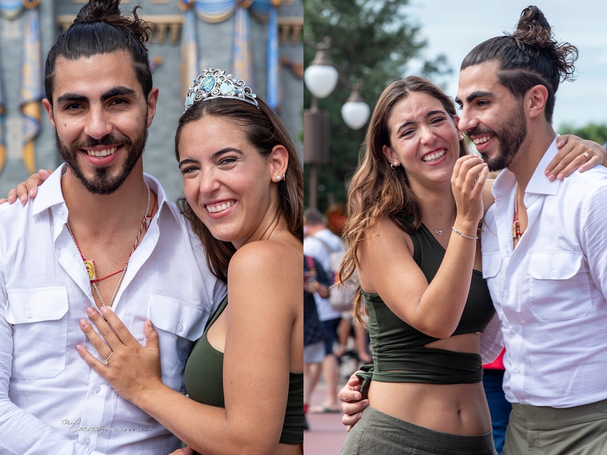 surprise proposal at Magic Kingdom,  hire engagement photographer for Disney World engagement