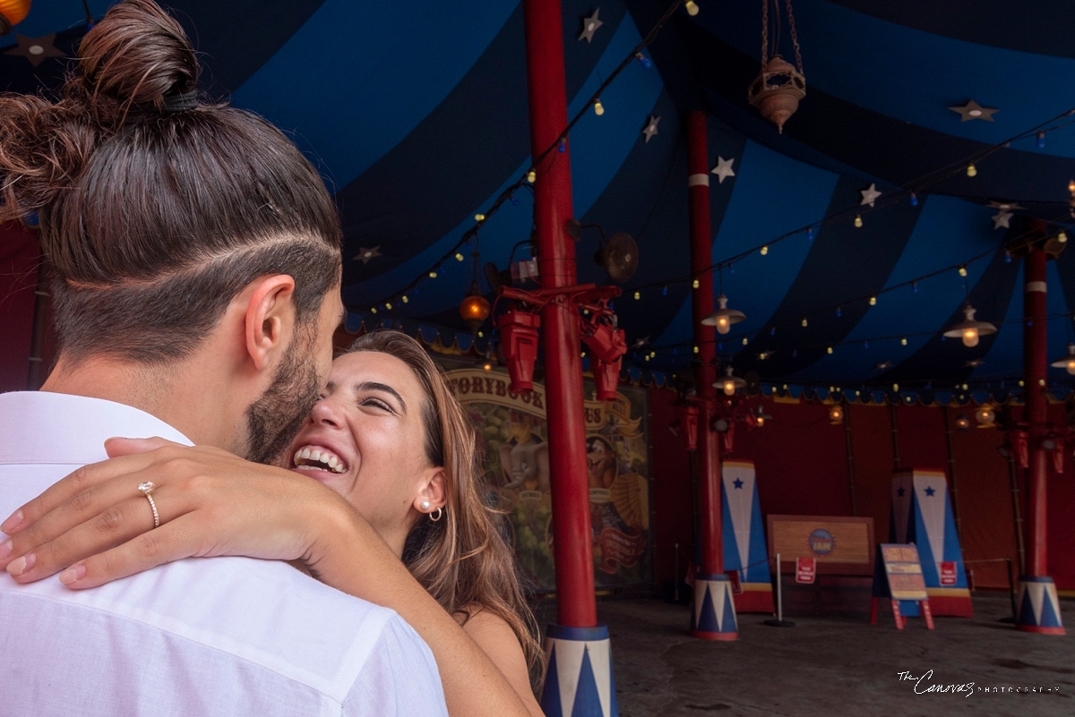 surprise proposal at Magic Kingdom,  hire engagement photographer for Disney World engagement