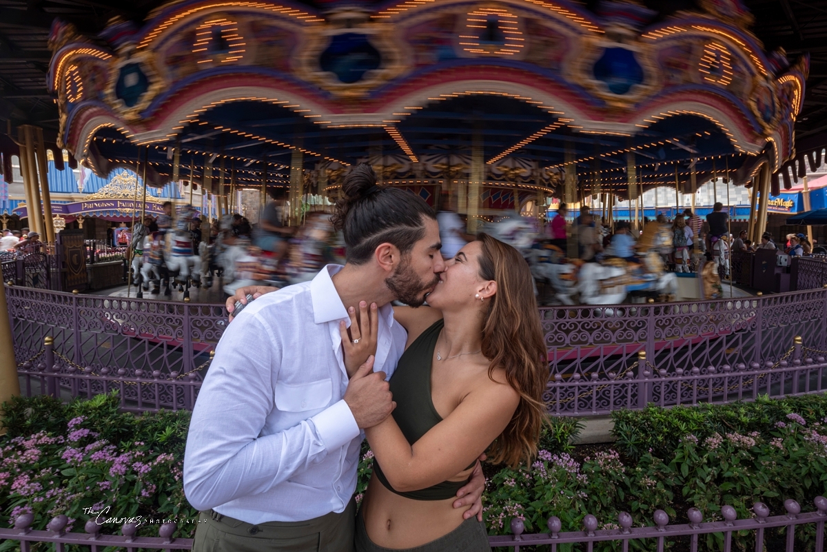 surprise proposal at Magic Kingdom,  hire engagement photographer for Disney World engagement