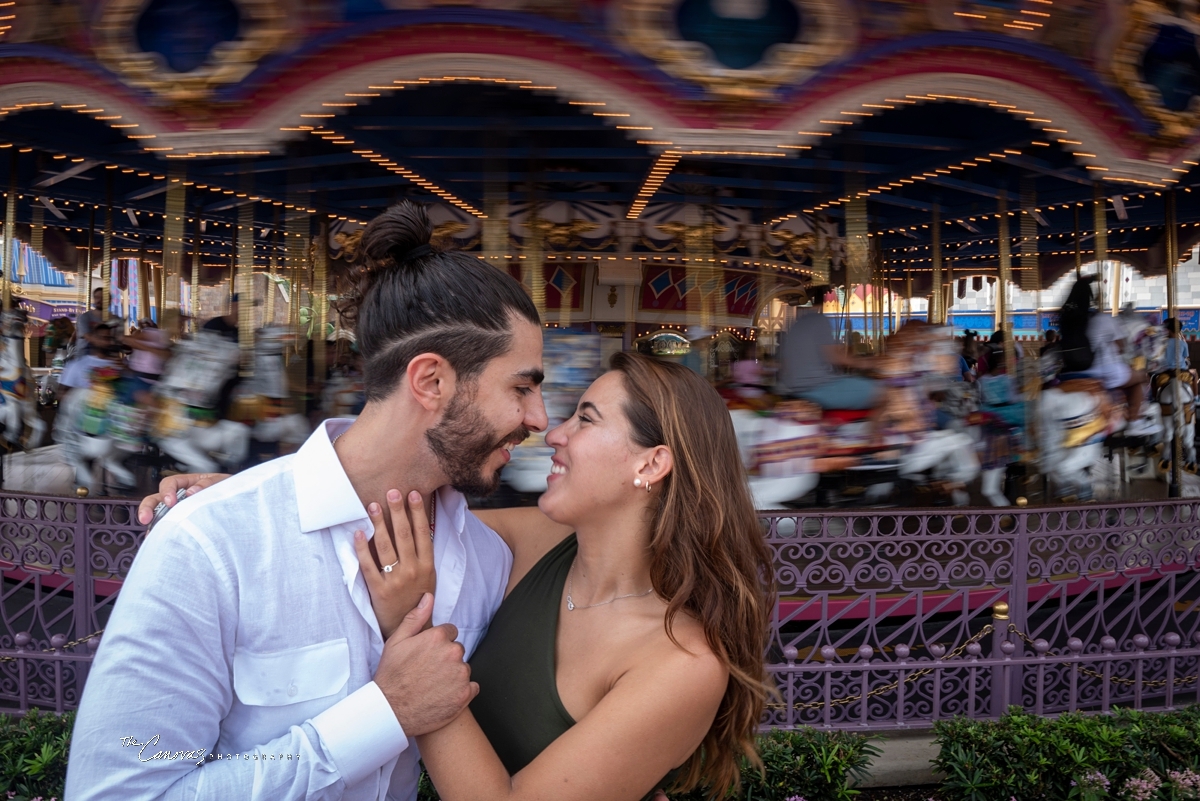 surprise proposal at Magic Kingdom,  hire engagement photographer for Disney World engagement