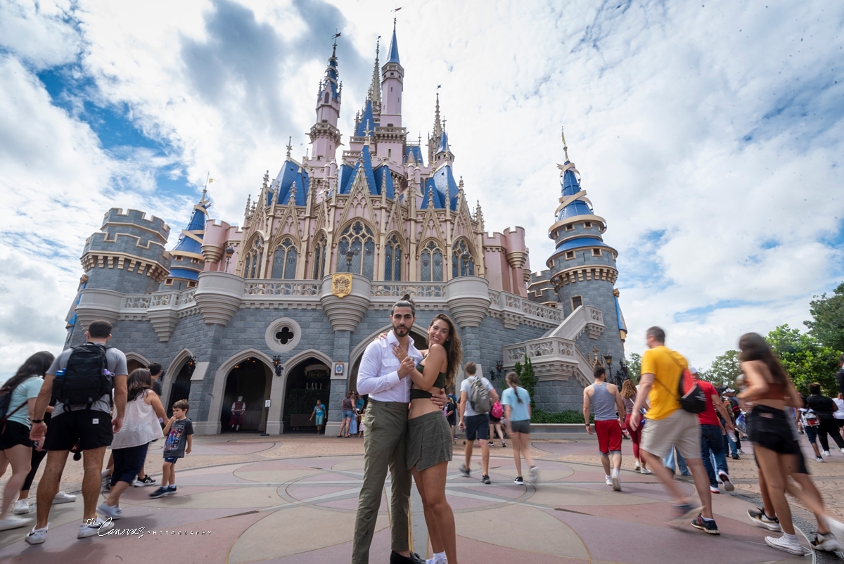 surprise proposal at Magic Kingdom,  hire engagement photographer for Disney World engagement