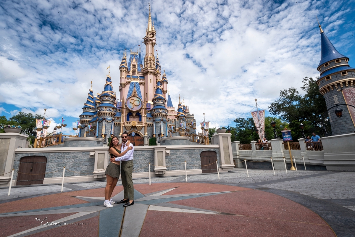surprise proposal at Magic Kingdom,  hire engagement photographer for Disney World engagement