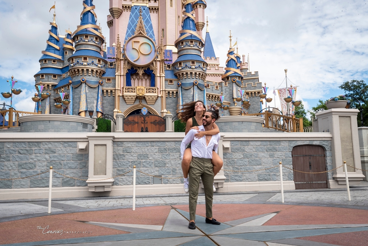 surprise proposal at Magic Kingdom,  hire engagement photographer for Disney World engagement