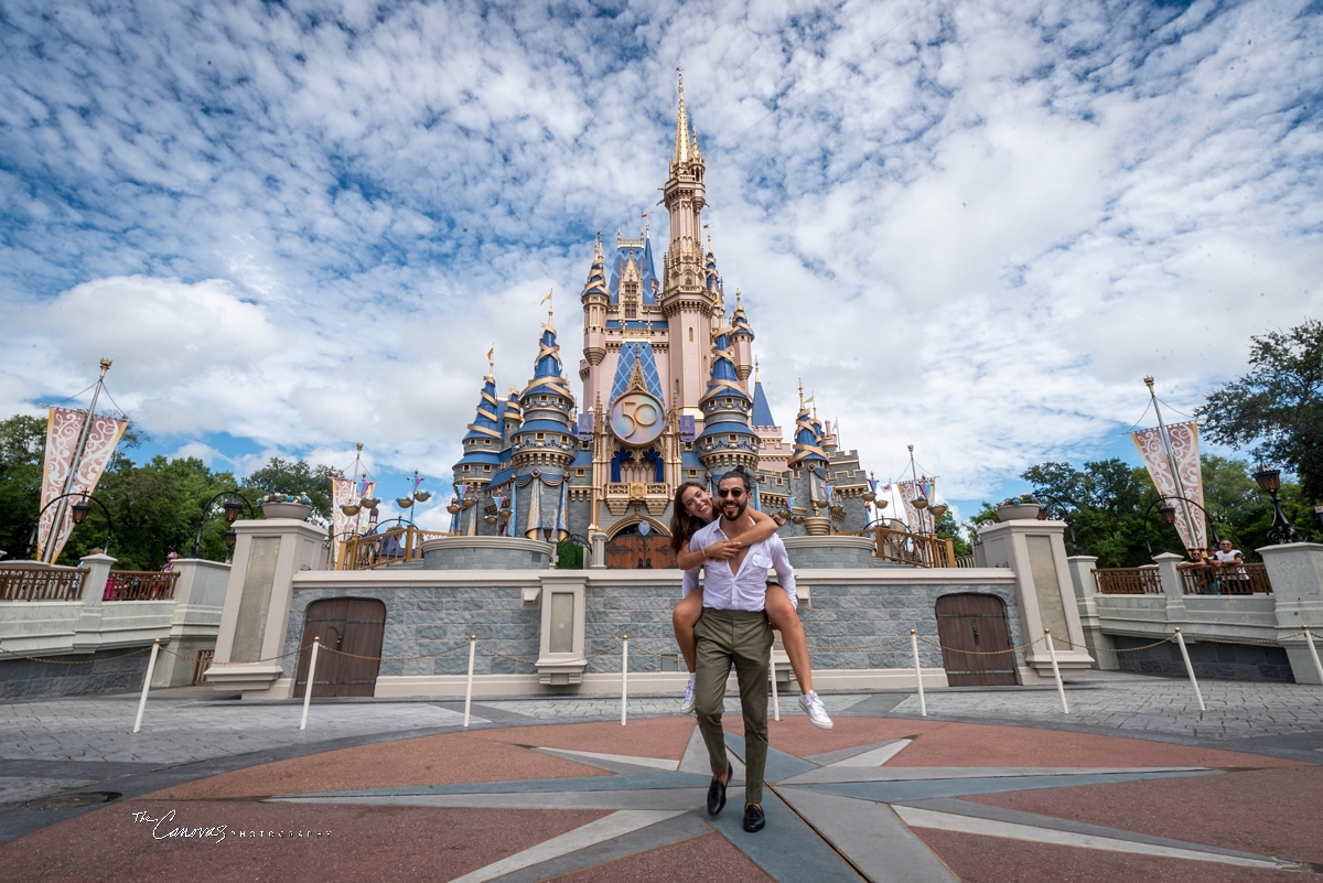 surprise proposal at Magic Kingdom,  hire engagement photographer for Disney World engagement