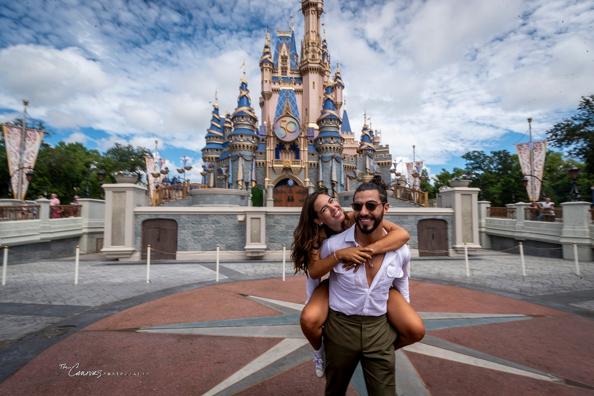 surprise proposal at Magic Kingdom,  hire engagement photographer for Disney World engagement