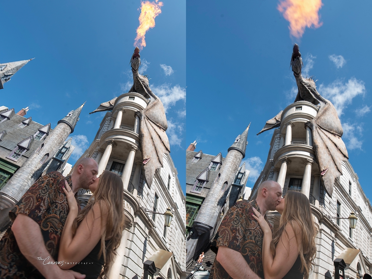 Universal Studios engagement photography, engagement photographer near me Orland
