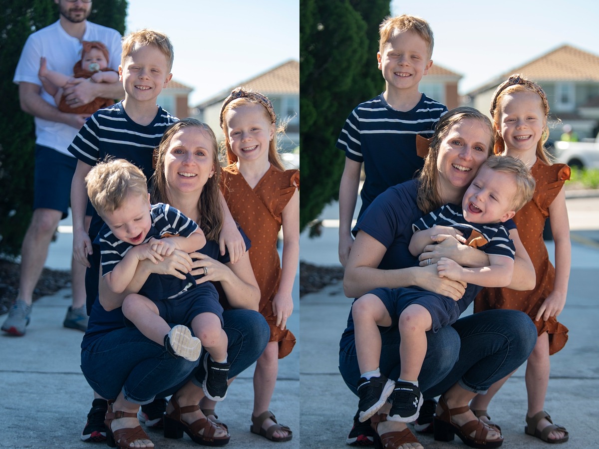 Extended family photography session by Orlando family photographer at a vacation home in Kissimmee, Florida