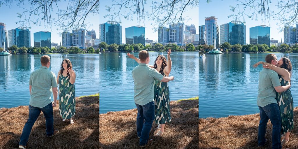 Lake Eola proposal, proposal photographer in Orlando, engagement photography Lake Eola