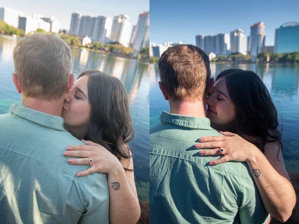 Lake Eola proposal photography, engagement photography Lake Eola