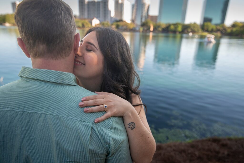 Lake Eola proposal photography, engagement photography Lake Eola