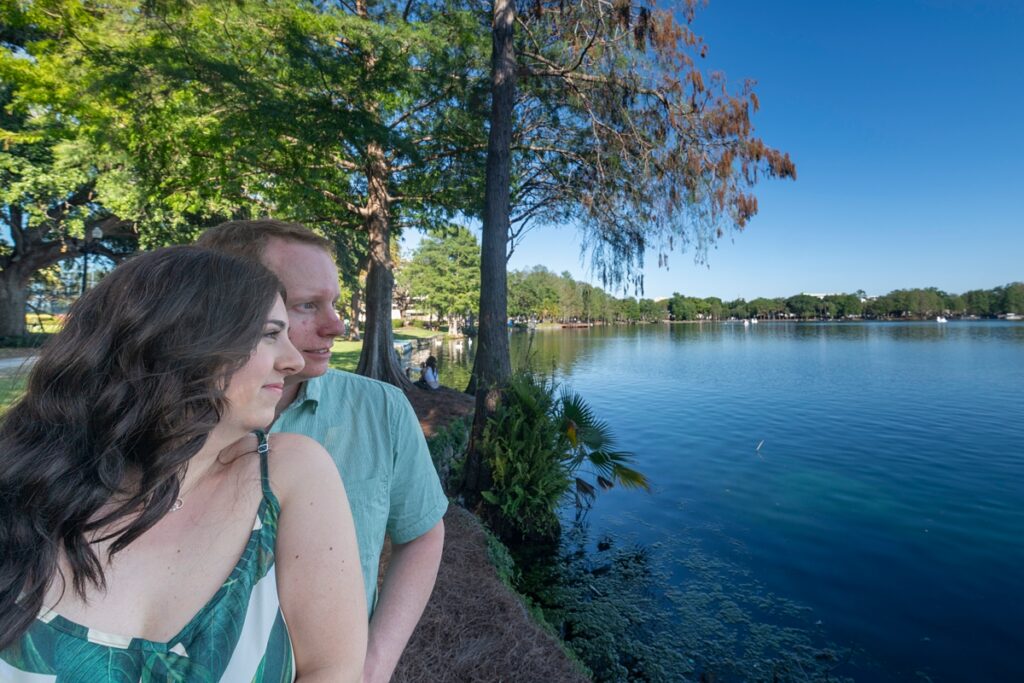 Lake Eola proposal photography, engagement photography Lake Eola