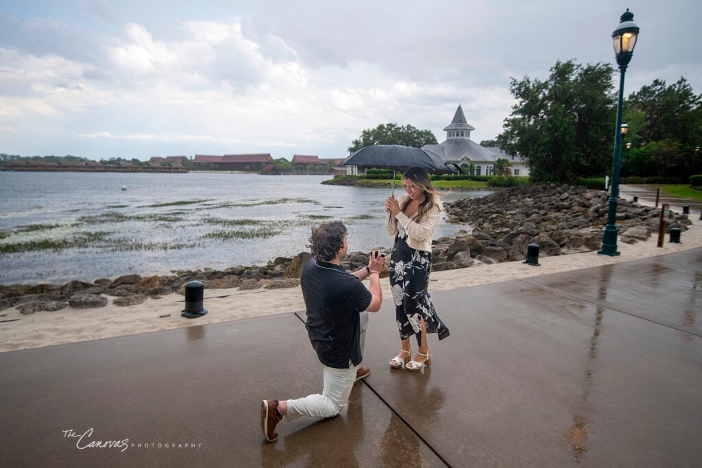 Proposal at the Grand Floridian in the Rain