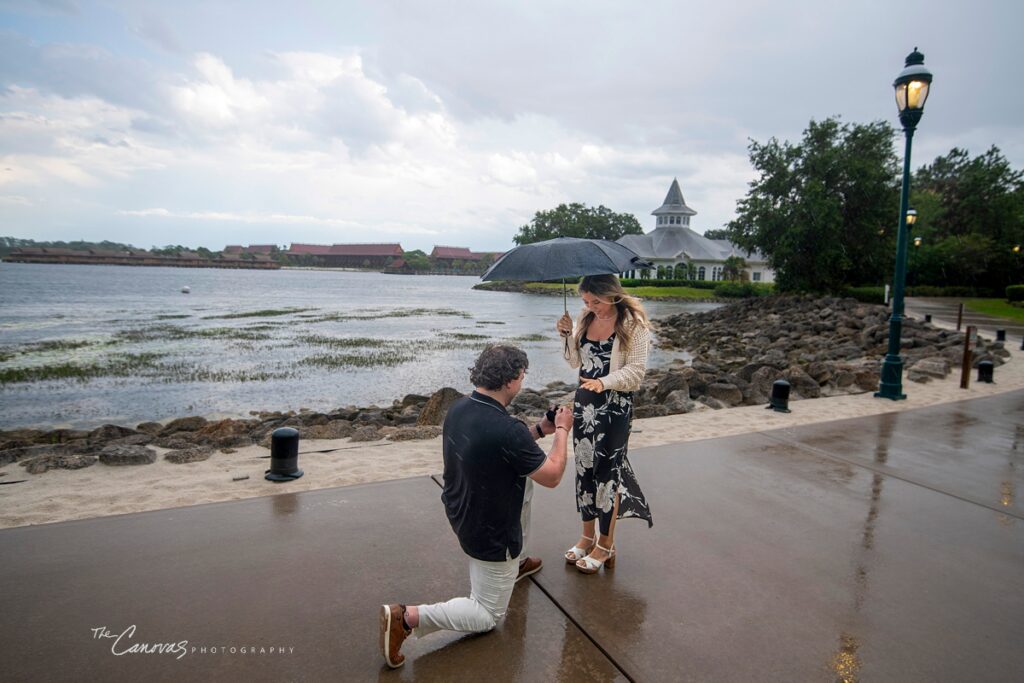 Proposal at the Grand Floridian in the Rain