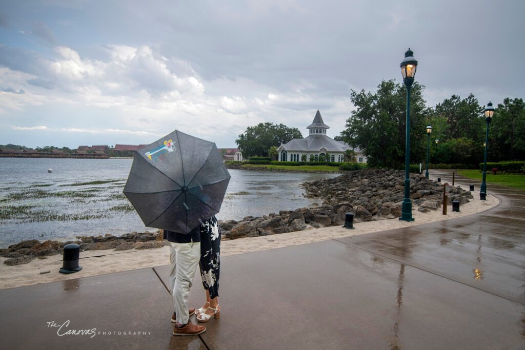 Proposal at the Grand Floridian in the Rain