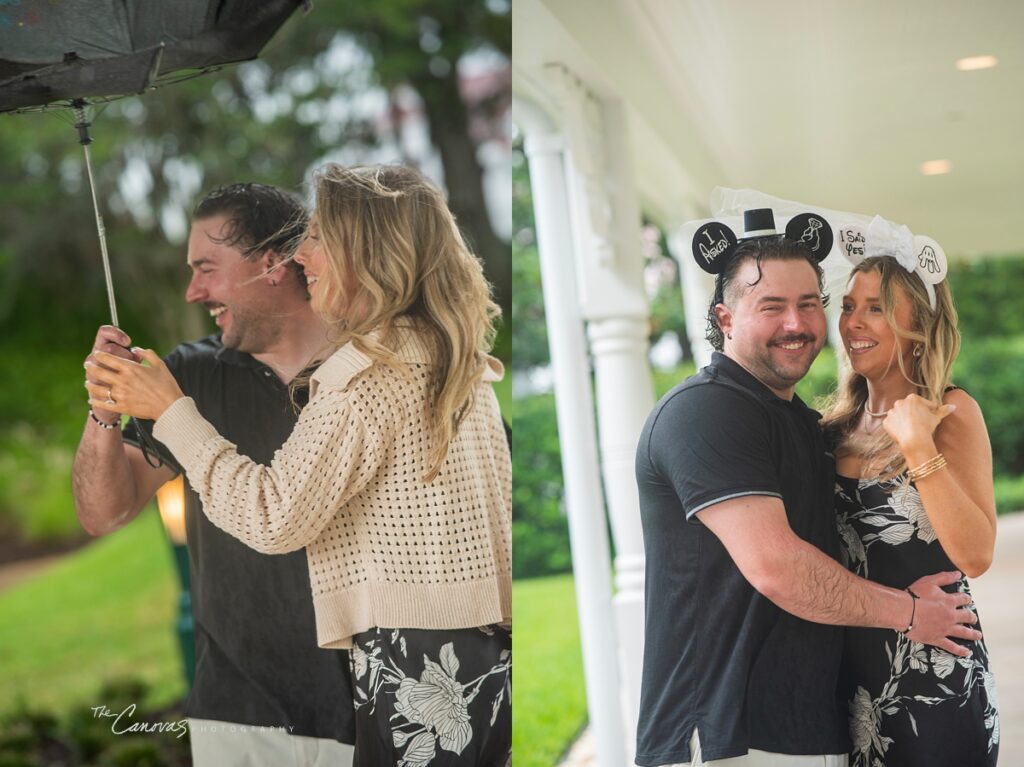 Proposal at the Grand Floridian in the Rain