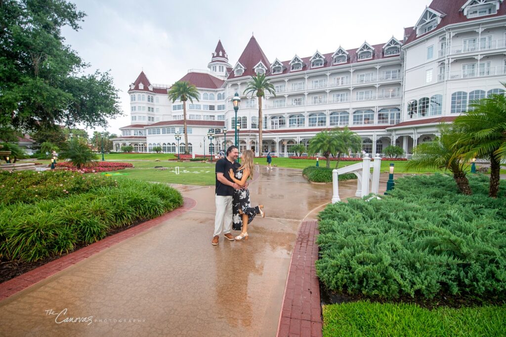 Proposal at the Grand Floridian in the Rain