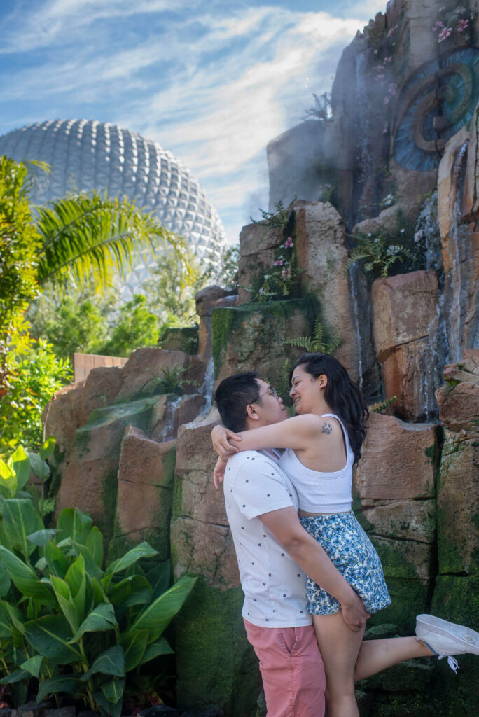 best Epcot proposal photographer, engagement photography Epcot, Disney World engagement session