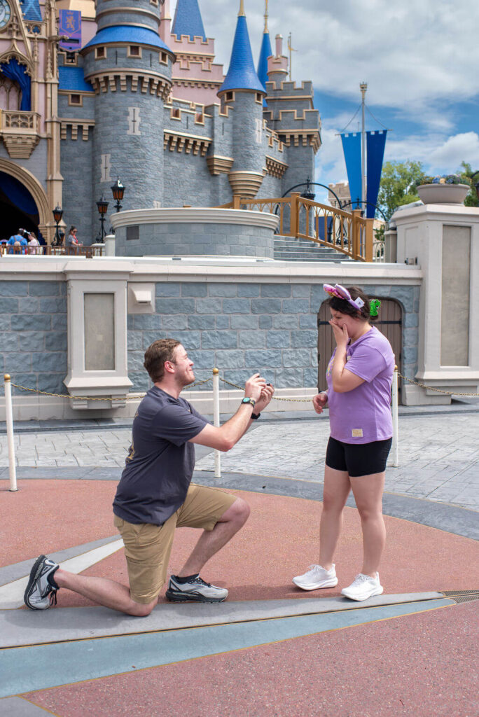 disney proposal photographer, private disney world engagement photographer, disney World engagement photography