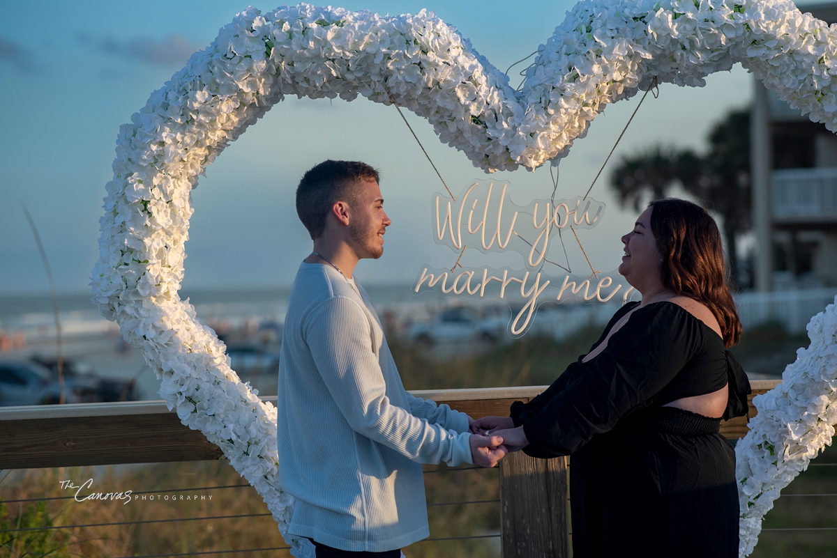 high school sweethearts proposal photos, New Smyrna beach proposal photographer